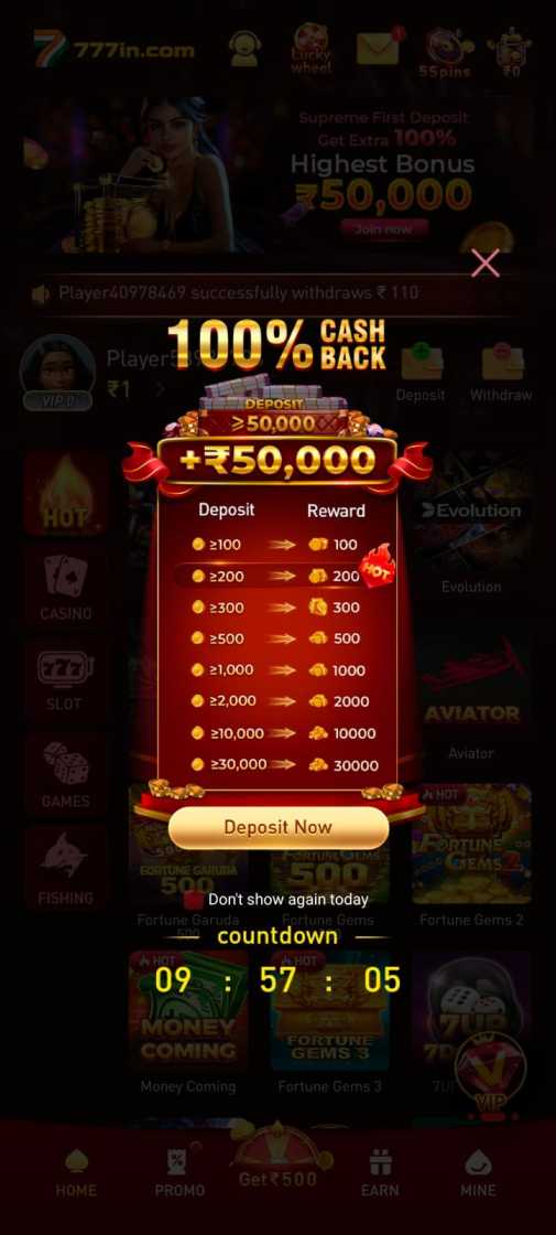 777in APK Android app with online gaming dashboard and casino slot game features